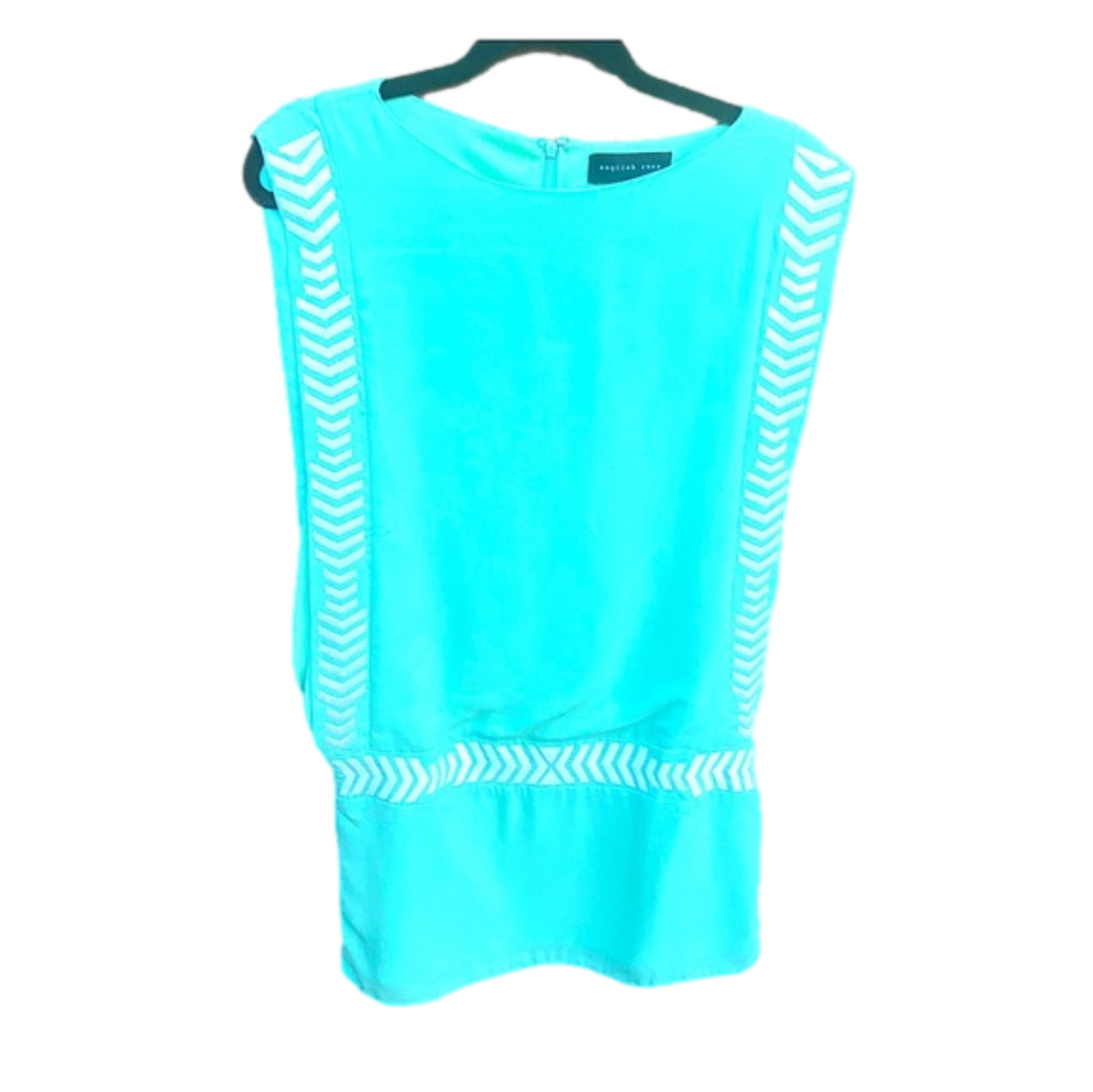 SzL-English rose mint & white micro mini dress
